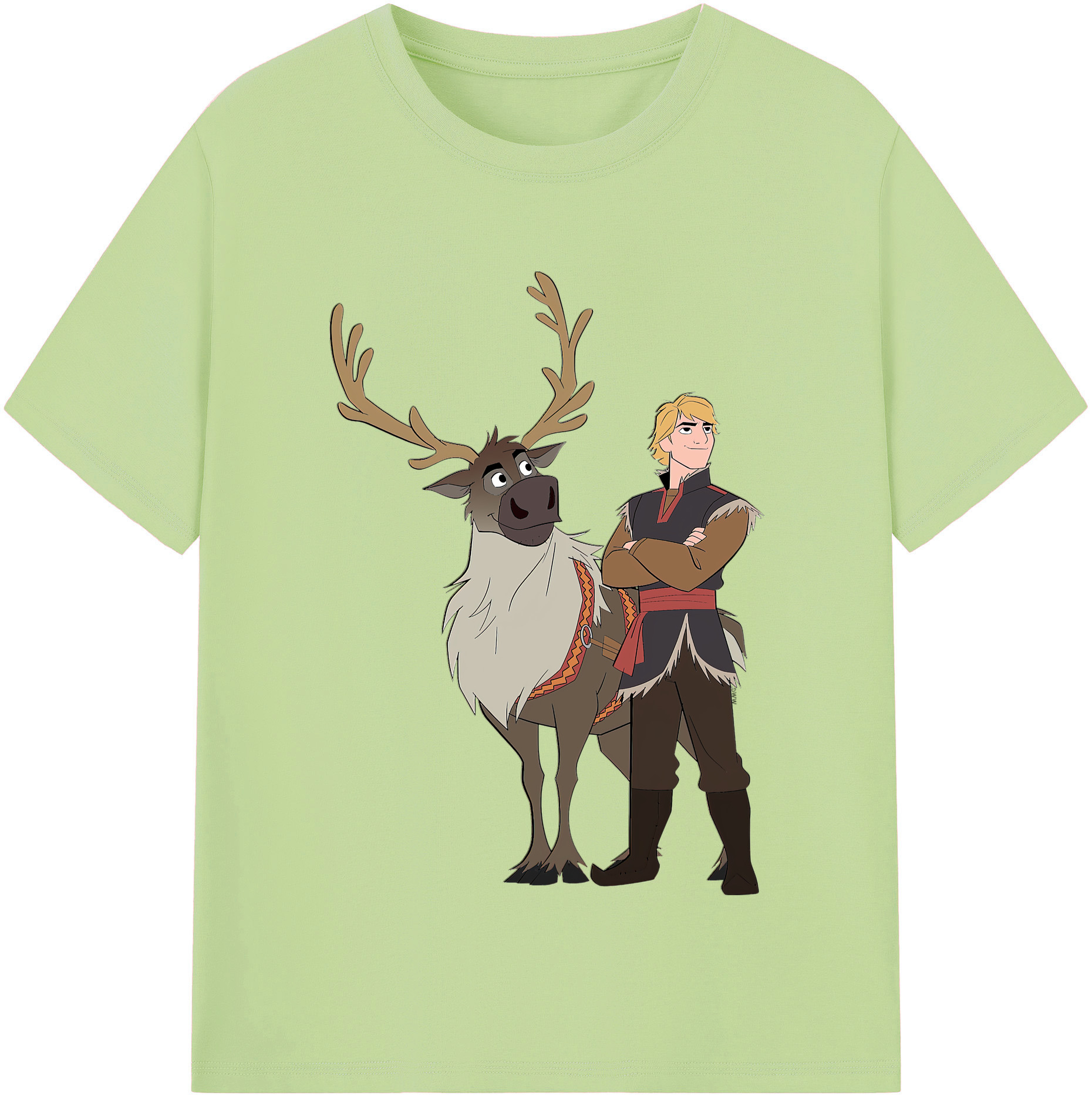 （画像用） アナと雪の女王 アンナ エルサ Frozen Anna Elsa 綿100％半袖Tシャツ（フロントプリント）